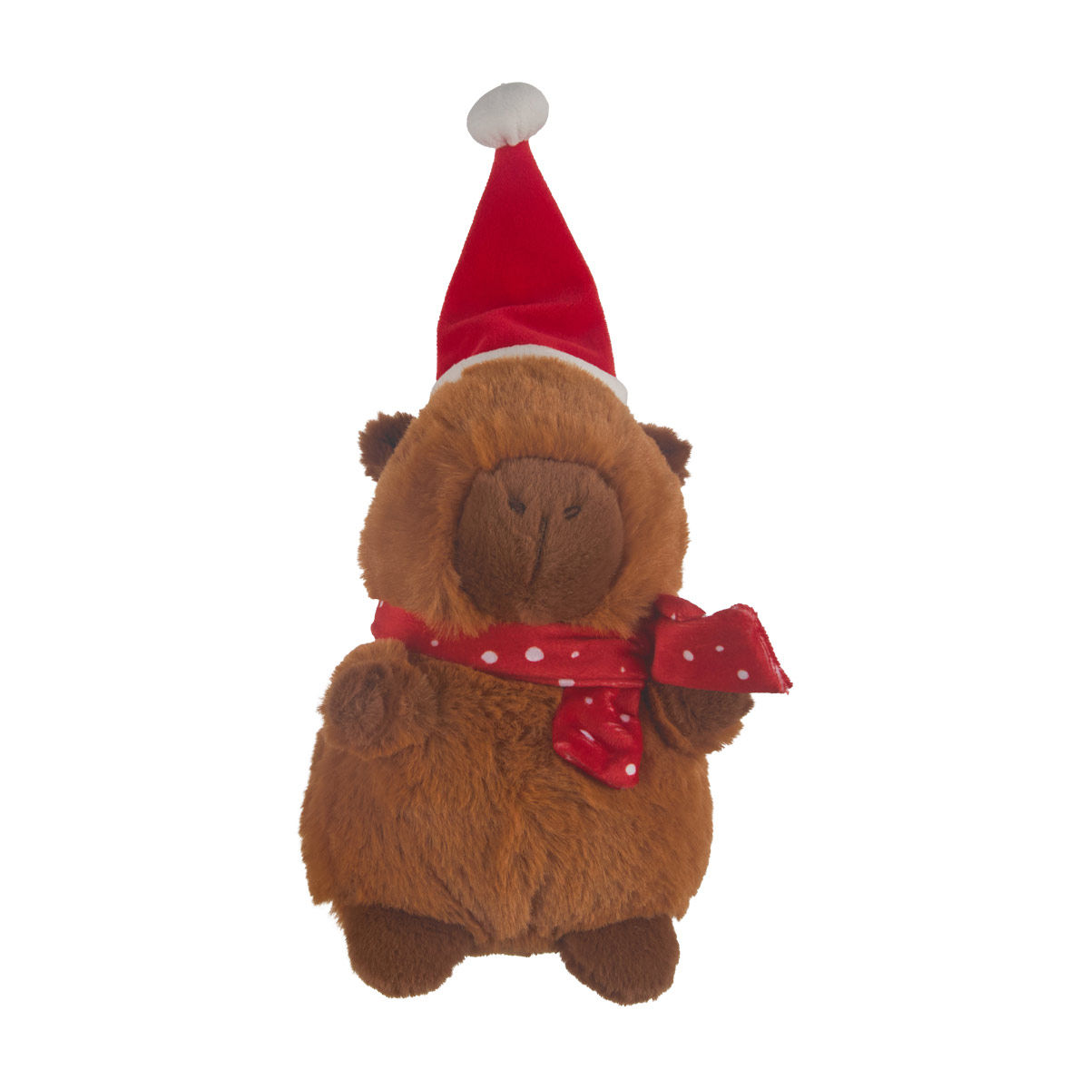 Christmas Plush Capybara with Santa Hat & Scarf