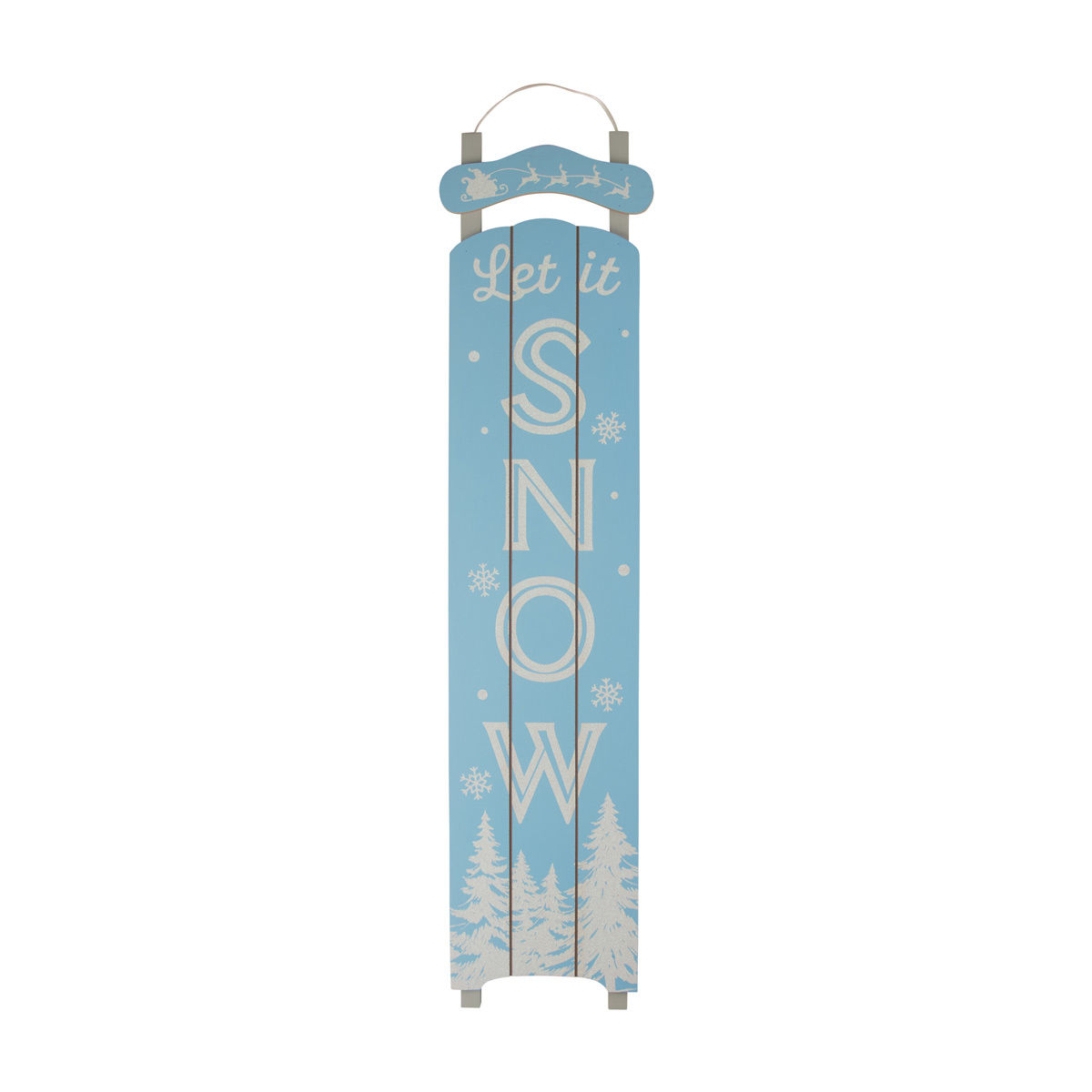 Christmas Blue & White Sled Sign Décor