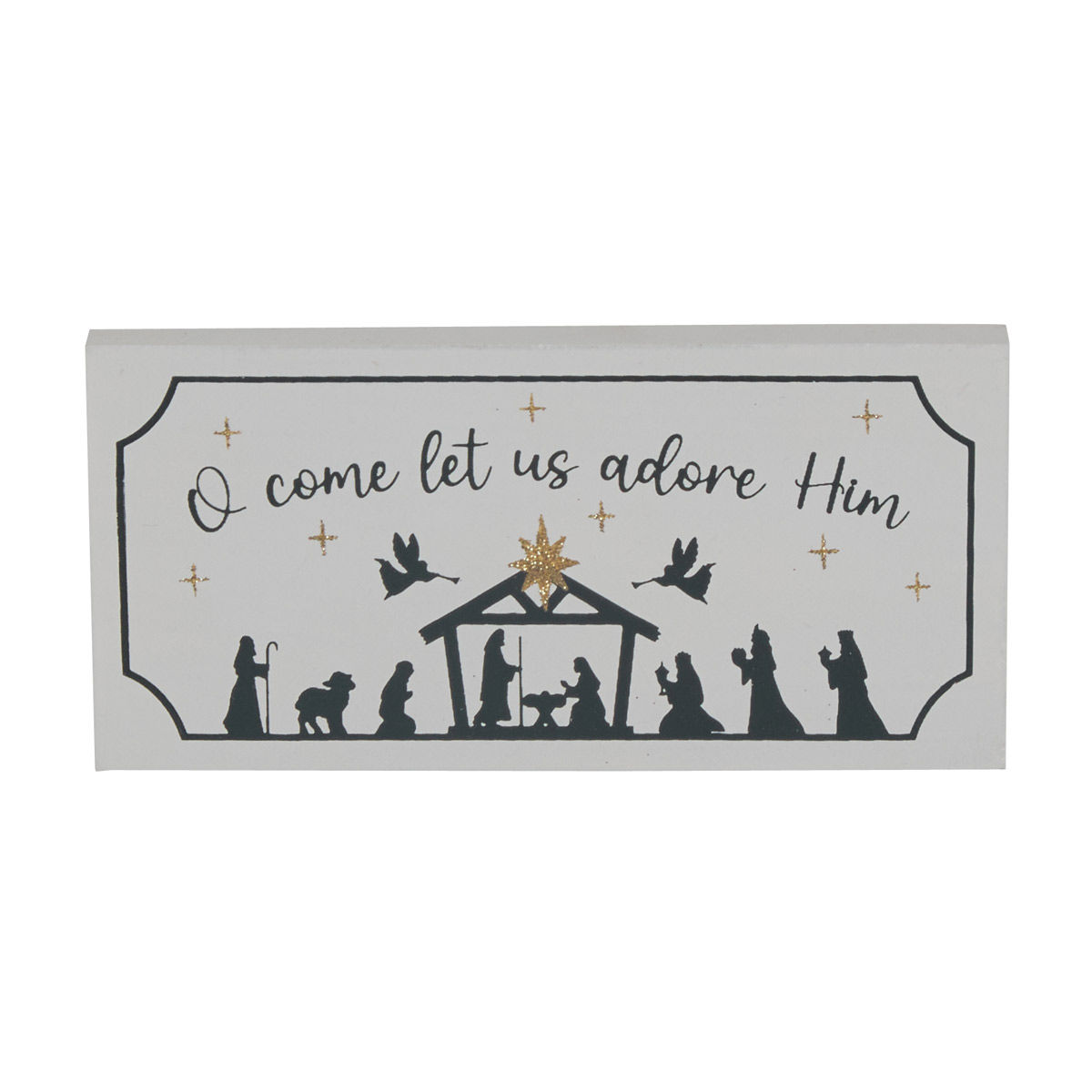 Christmas Inspirational Rectangle Tabletop Décor, 3 Assorted Designs