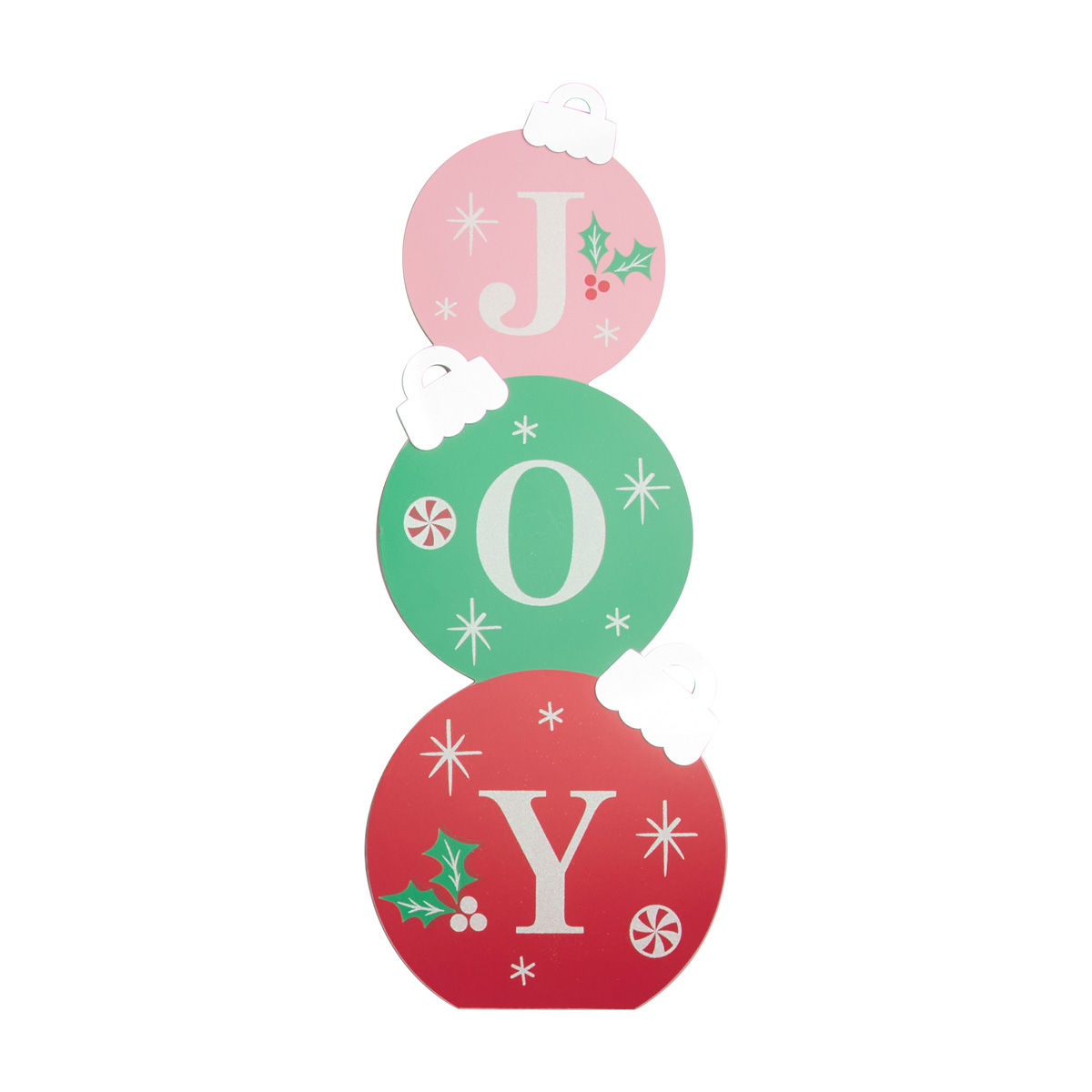 Christmas Wood 'JOY' Stacked Ornament Sign Décor