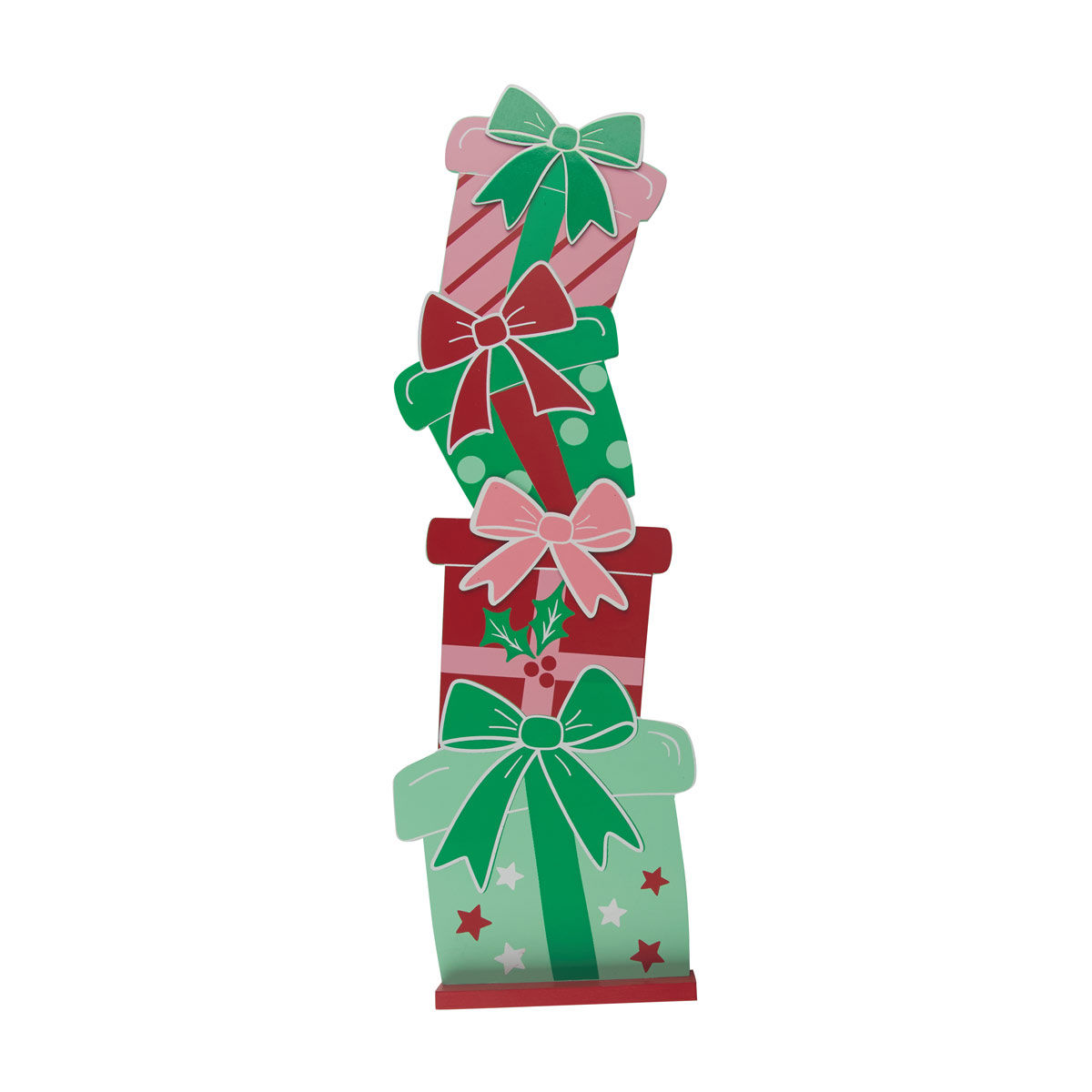 Christmas Stacked Present Package Standing Décor, 24 in