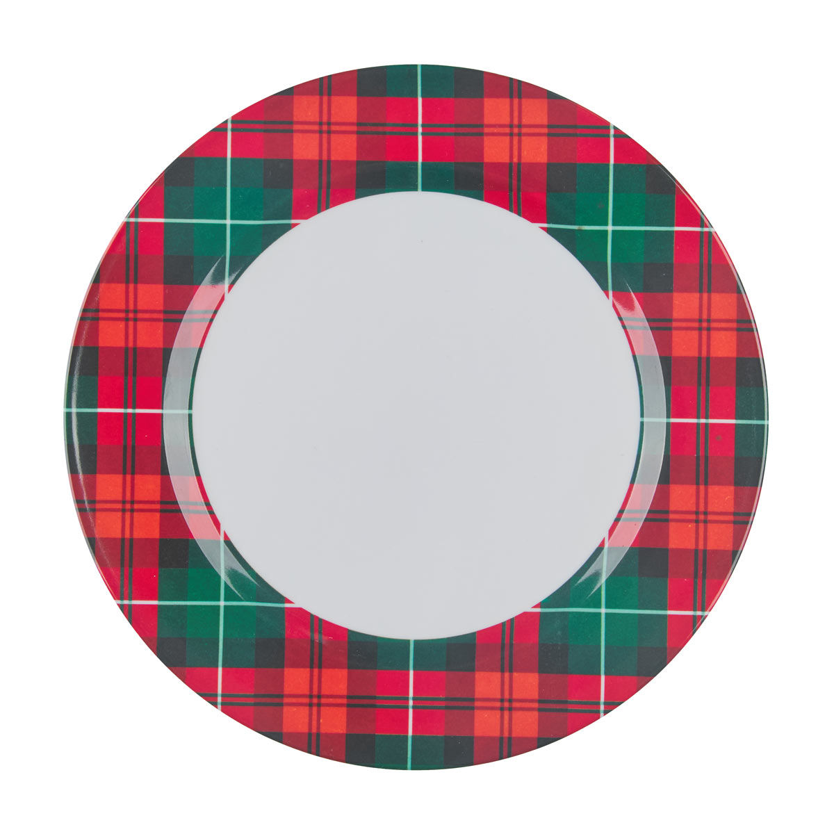 Christmas Round Melamine Dinner Plate, 10.5 in