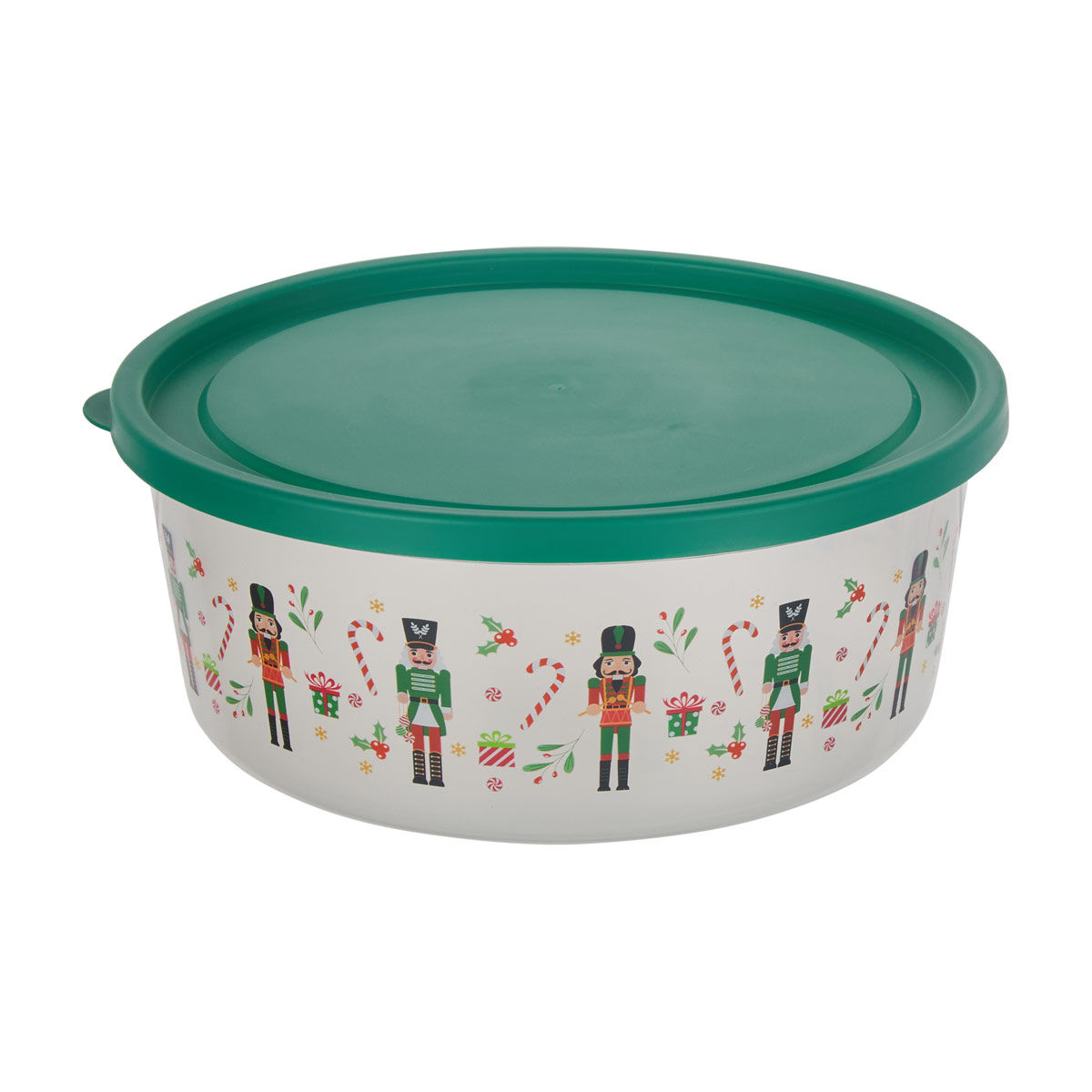 Christmas Nutcracker Print Plastic Round Storage Container, X-Large