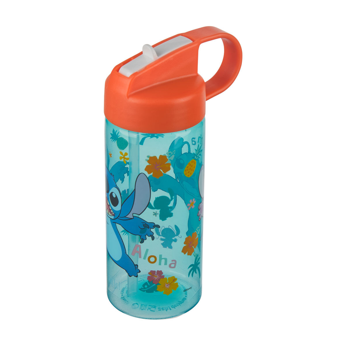 Disney Stitch Christmas Plastic Water Bottle with Straw