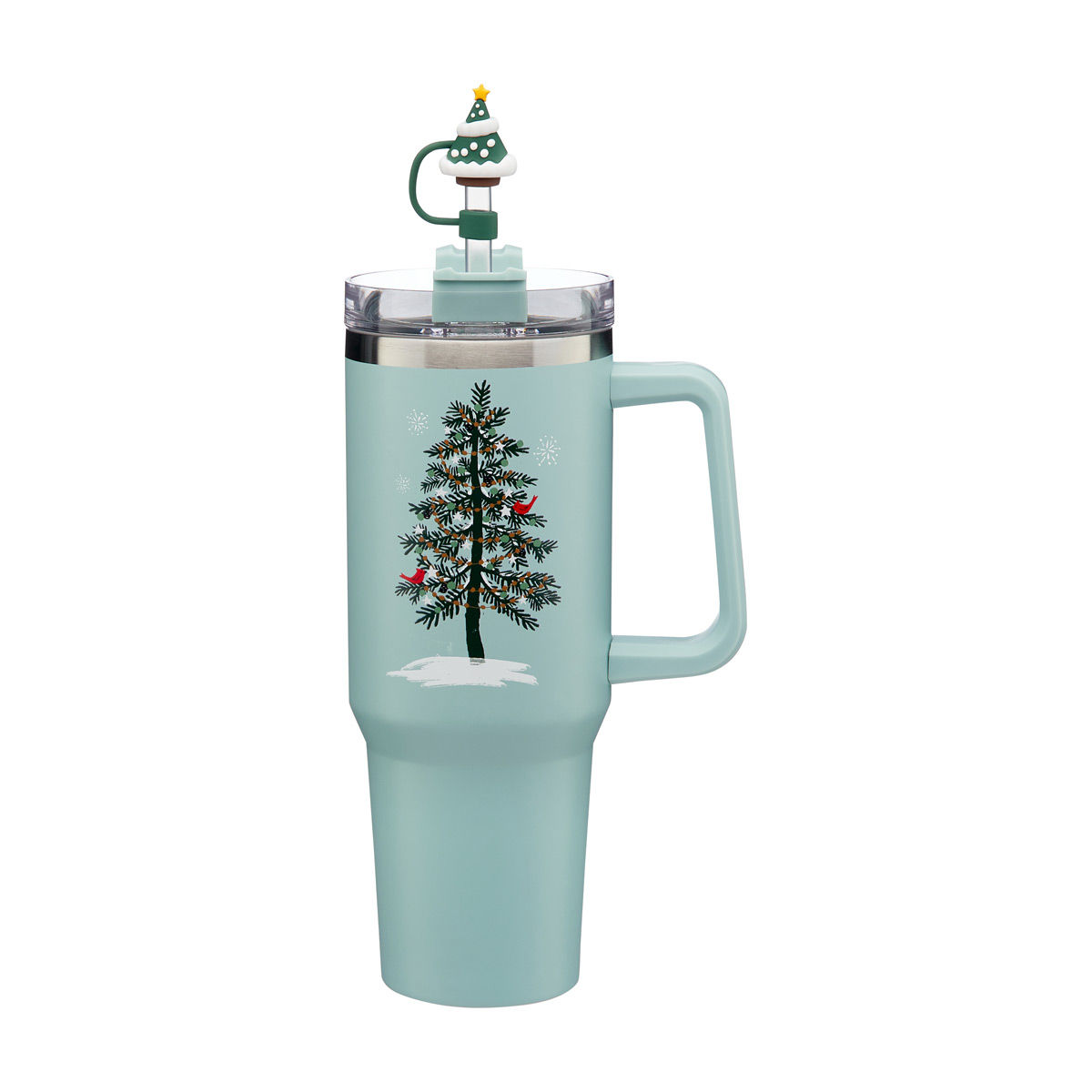 Hallmark Christmas Tree Stainless Steel Tumbler with Straw Topper
