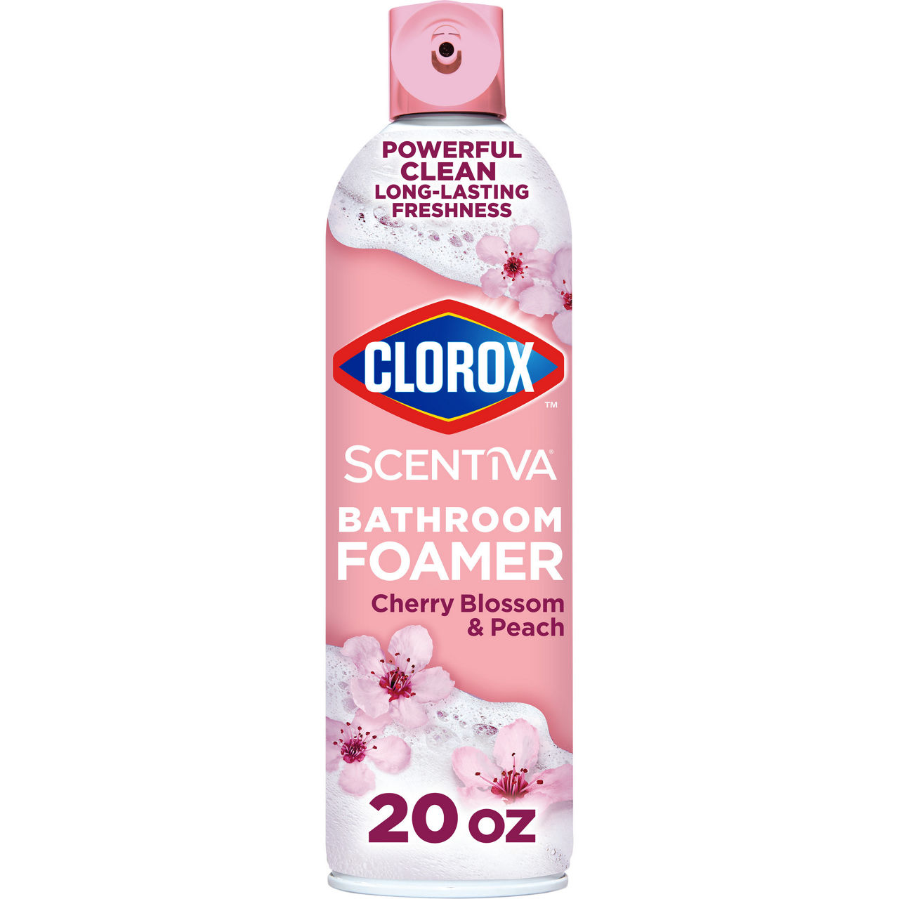 Clorox Scentiva Bathroom Foamer, Cherry Blossom and Peach, 20 oz
