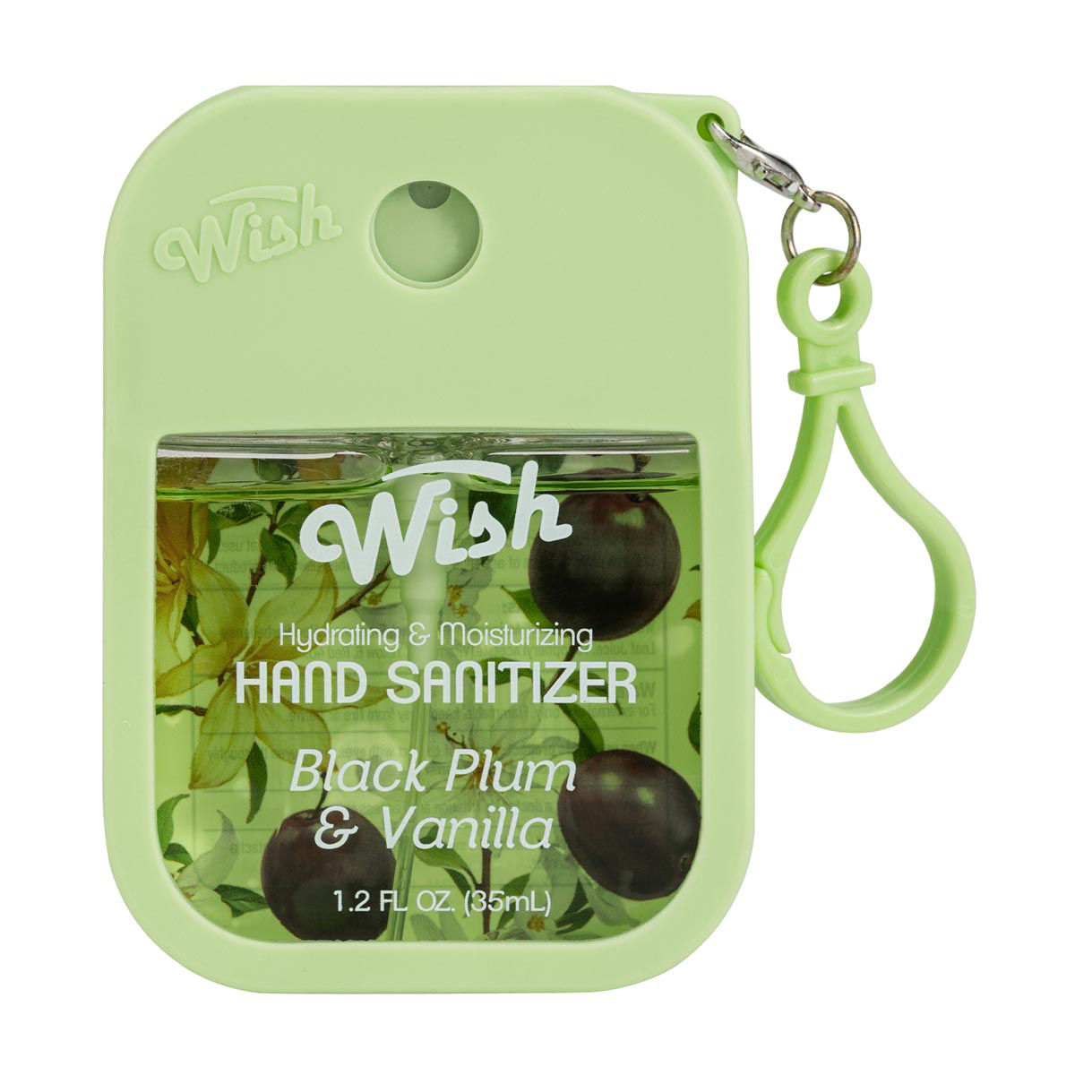 Wish Black Plum & Vanilla Hand Sanitizer with Clip, 1.2 fl oz