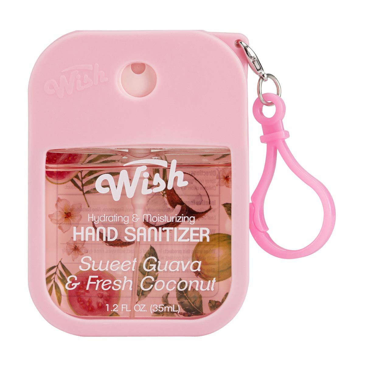 Wish Sweet Guava & Fresh Coconut Hand Sanitizer with Clip, 1.2 fl oz