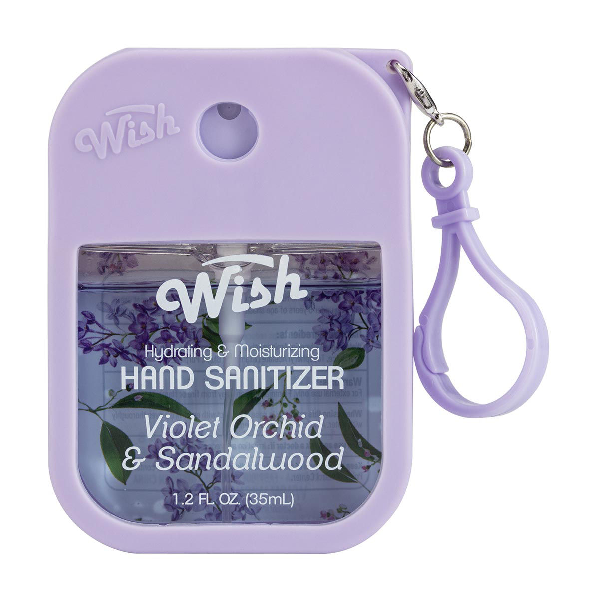 Wish Violet Orchid & Sandalwood Hand Sanitizer with Clip, 1.2 fl oz
