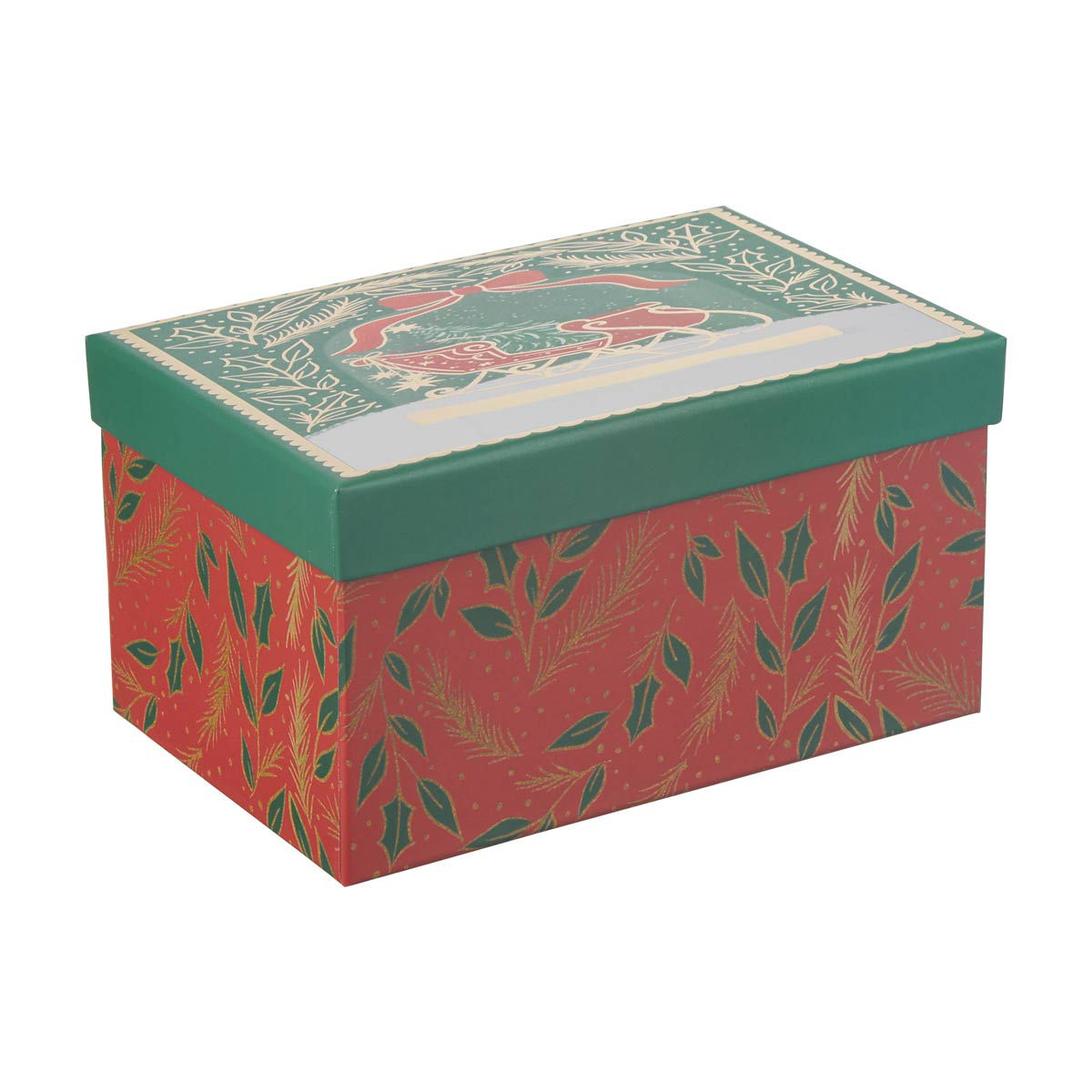 Christmas Holiday Sleigh Nested Gift Box, Small