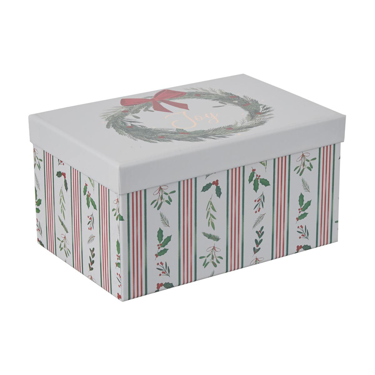 Christmas Joy Wreath Nested Gift Box, Medium
