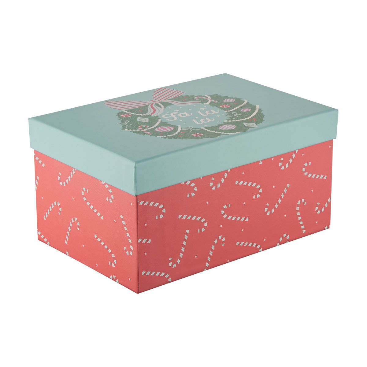 Christmas Fa La La Wreath Nested Rectangular Gift Box, Large