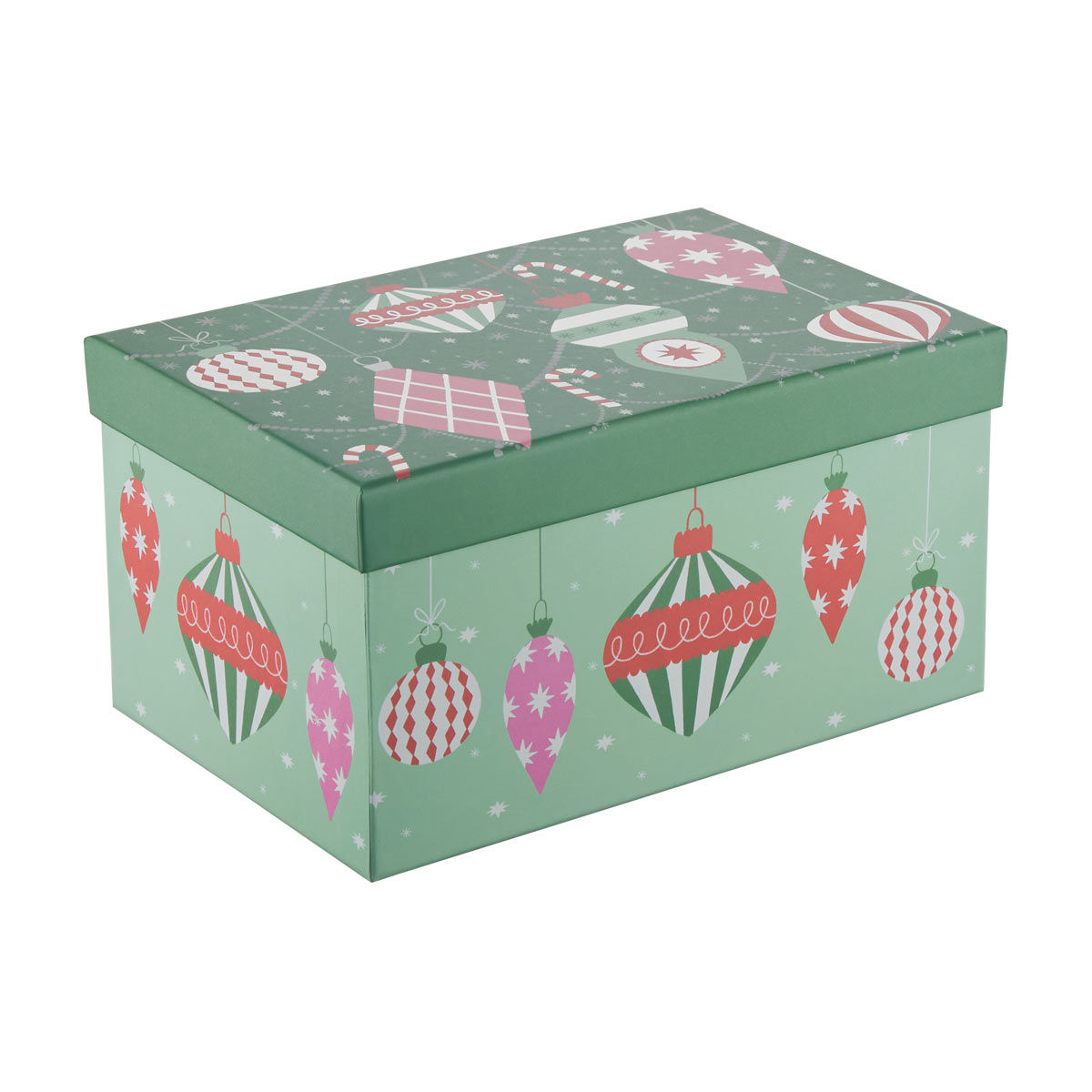Christmas Ornament Green Nested Rectangular Gift Box, Medium