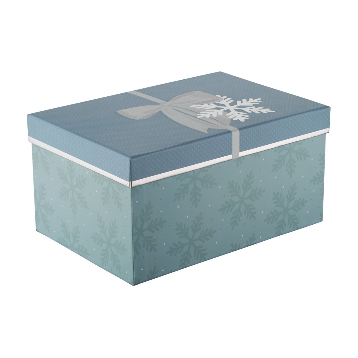 Christmas Snowflake Blue Nested Rectangular Gift Box, X-Large