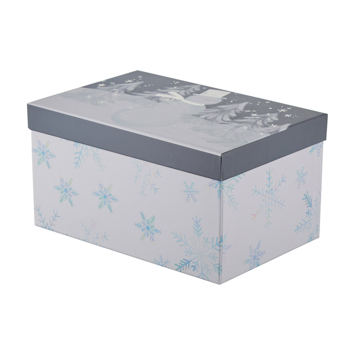 Christmas Snowman Winter Scene Nested Rectangular Gift Box, Medium