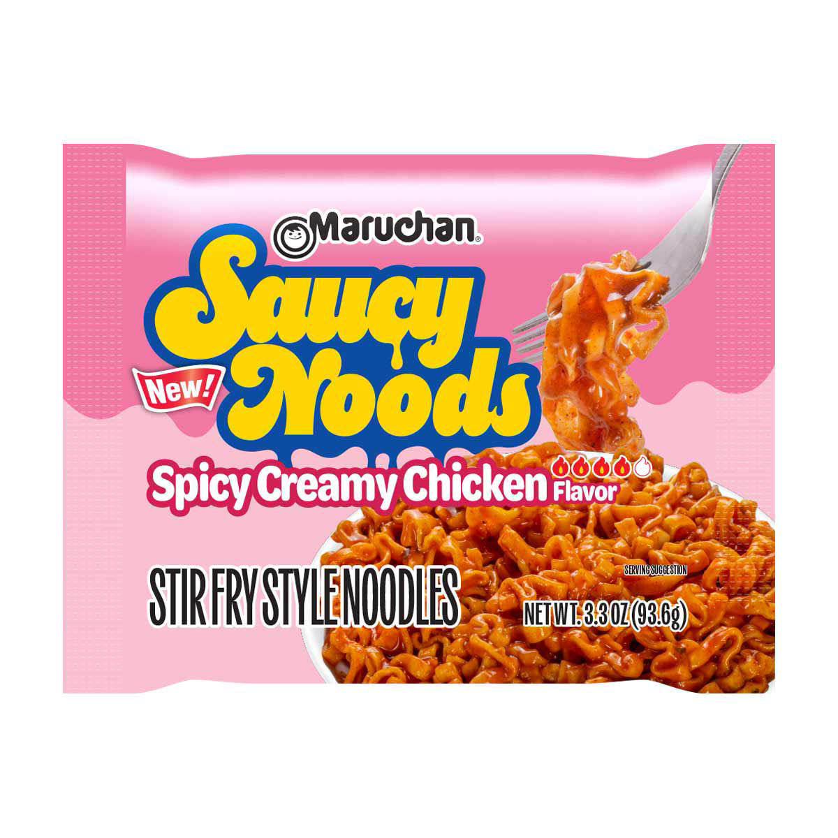 Maruchan Saucy Noods Spicy Creamy Chicken Flavor Stir Fry Style Noodles, 3.3 oz