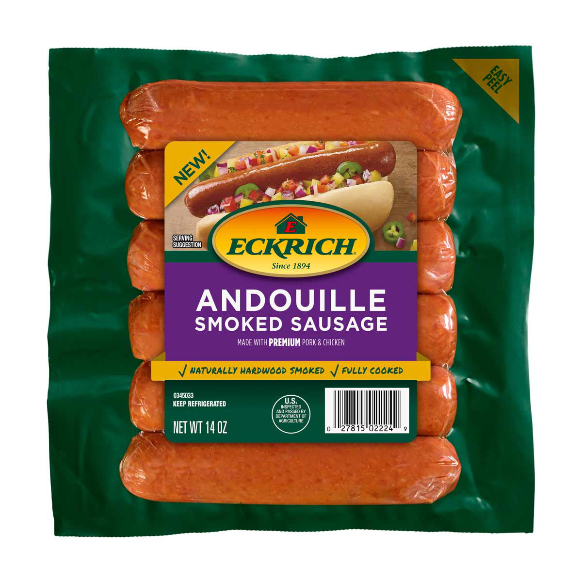 Eckrich Andouille Smoked Sausage, 14 oz