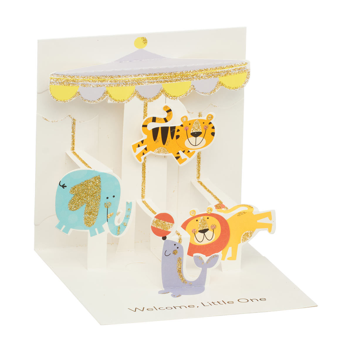 Animal Mobile Pop-Up New Baby Card