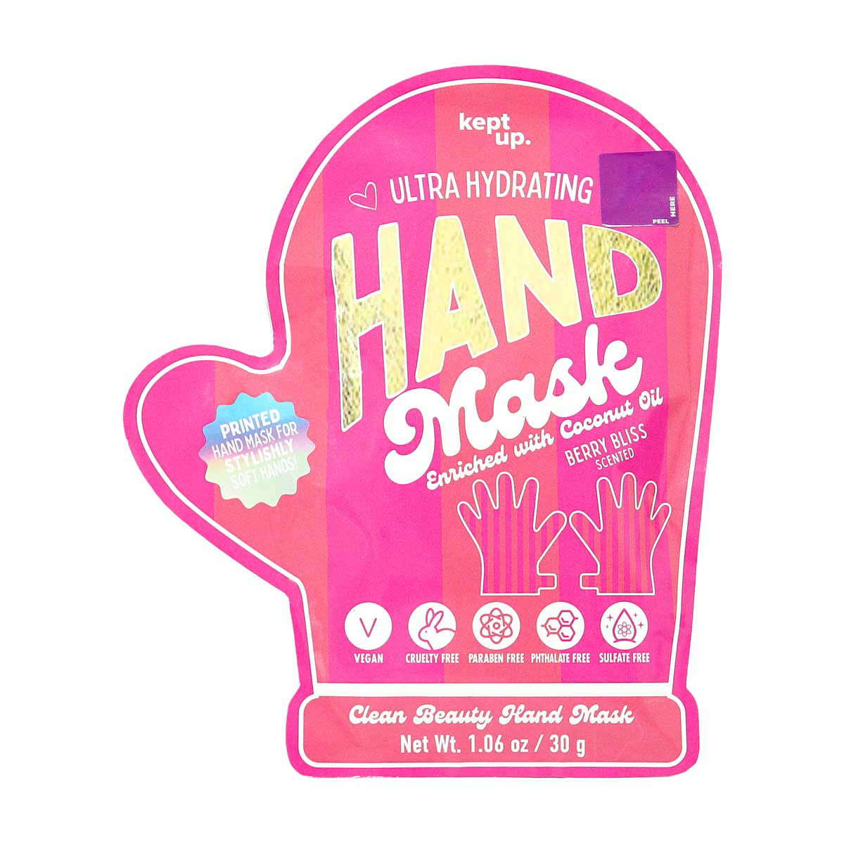 Kept Up Berry Bliss Scented Ultra Hydrating Hand Mask, 1.06 oz