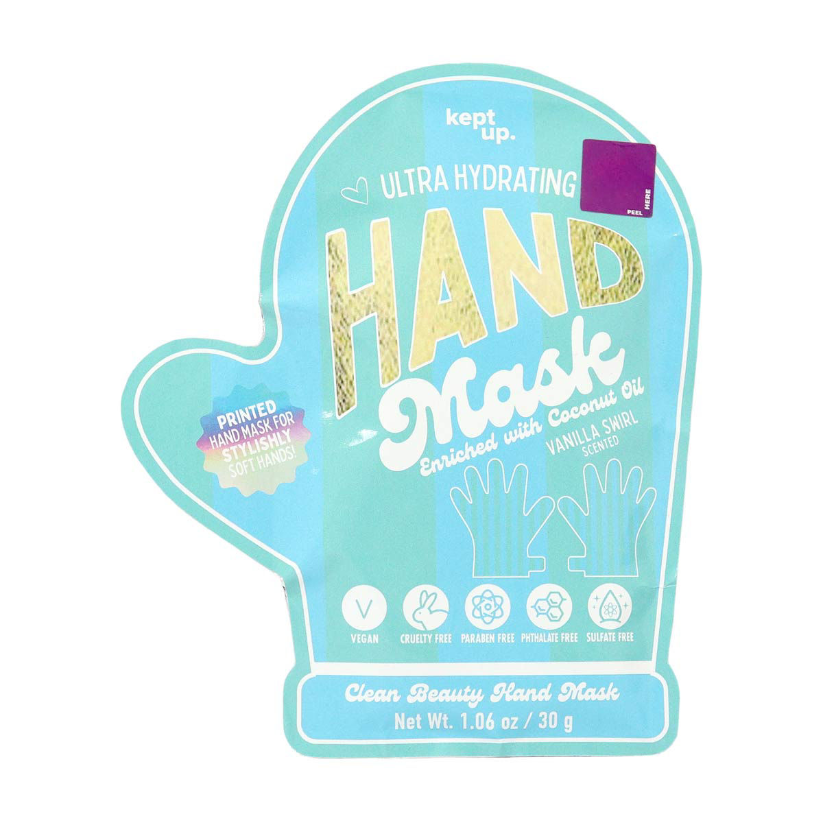 Kept Up Vanilla Swirl Scented Ultra Hydrating Hand Mask, 1.06 oz