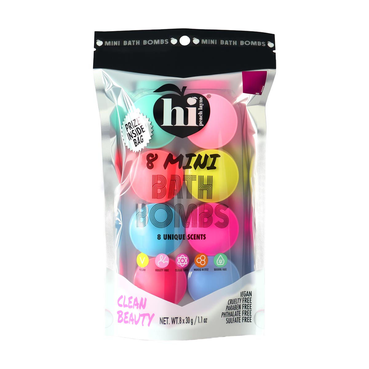 Hi. Mini Scented Bath Bombs with Prize Inside, 8.8 oz