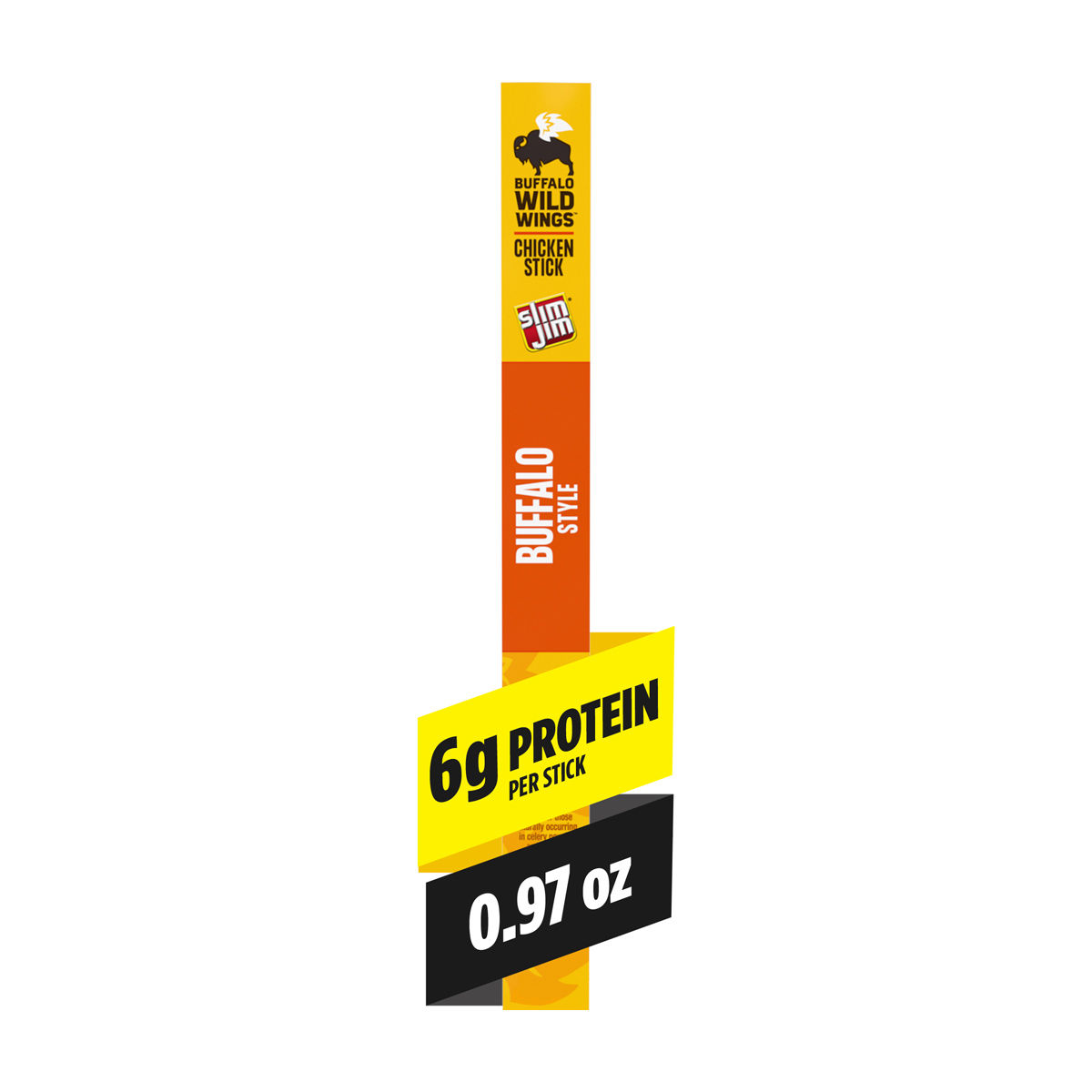 Slim Jim Giant Chicken Jerky Sticks, Buffalo Wild Wings Buffalo Style, 6g Protein per Stick, 0.97 oz