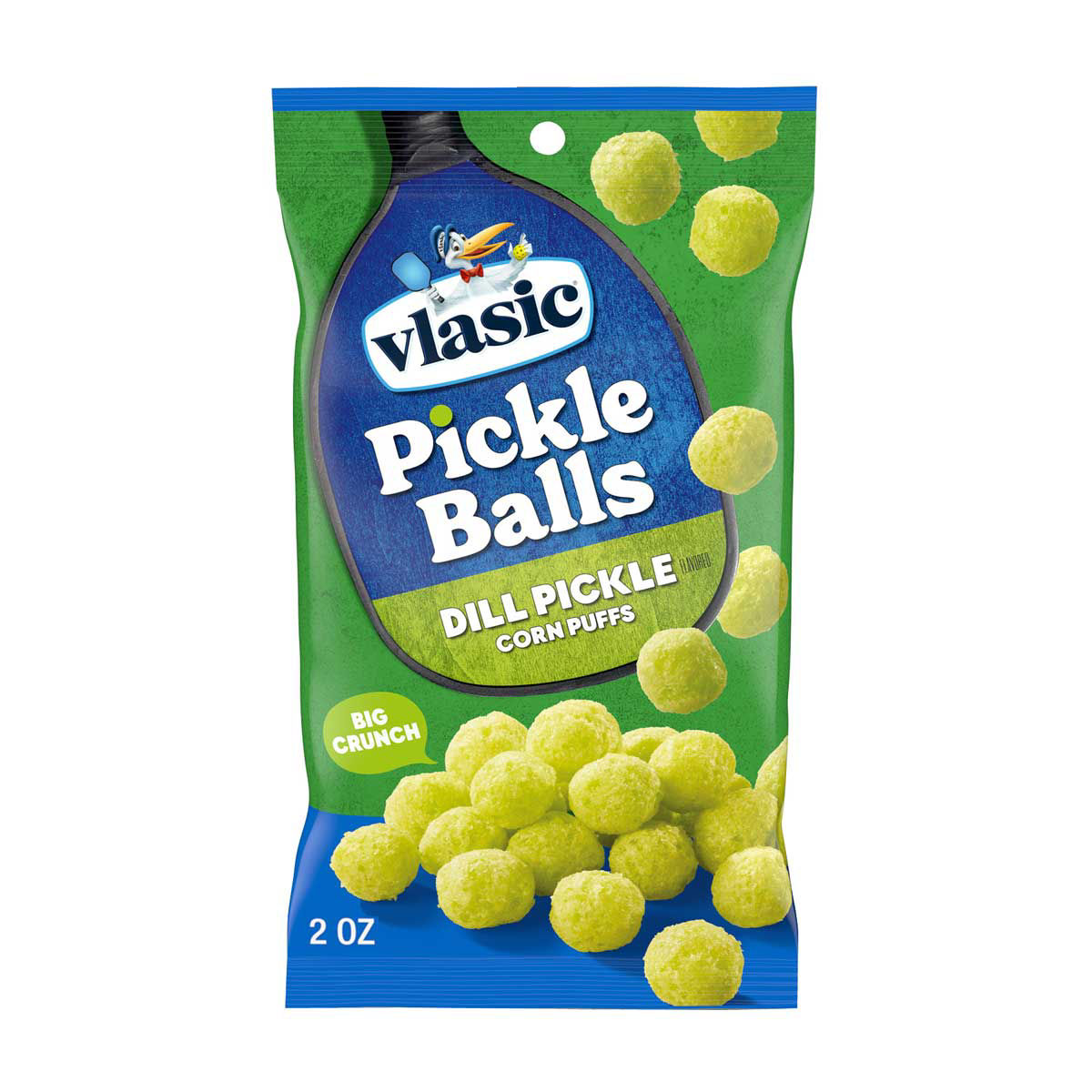 Vlasic Pickle Balls, Dill Pickle Flavored Corn Puffs, 2 oz