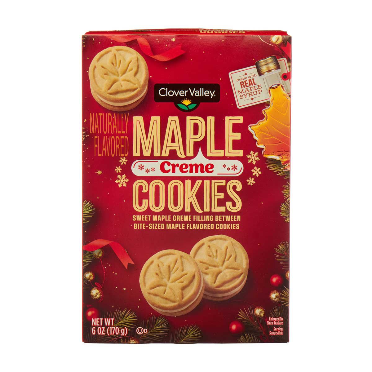 Clover Valley Christmas Maple Creme Cookies, 6 oz