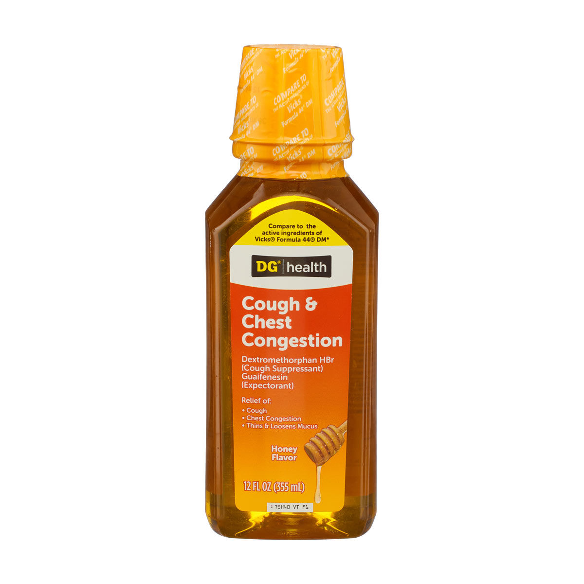 DG Health Cough & Chest Congestion DM Liquid, Non-Drowsy Relief, Honey Flavor, 1