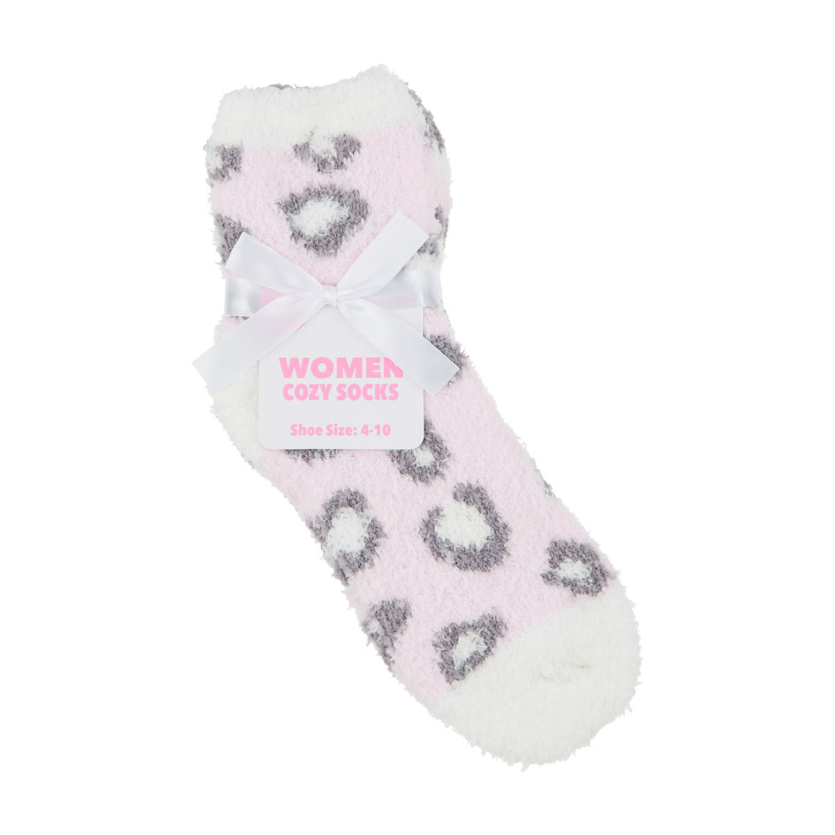 Women's Pink Leopard Print Cozy Socks, 2 pk, 2 Assorted Designs