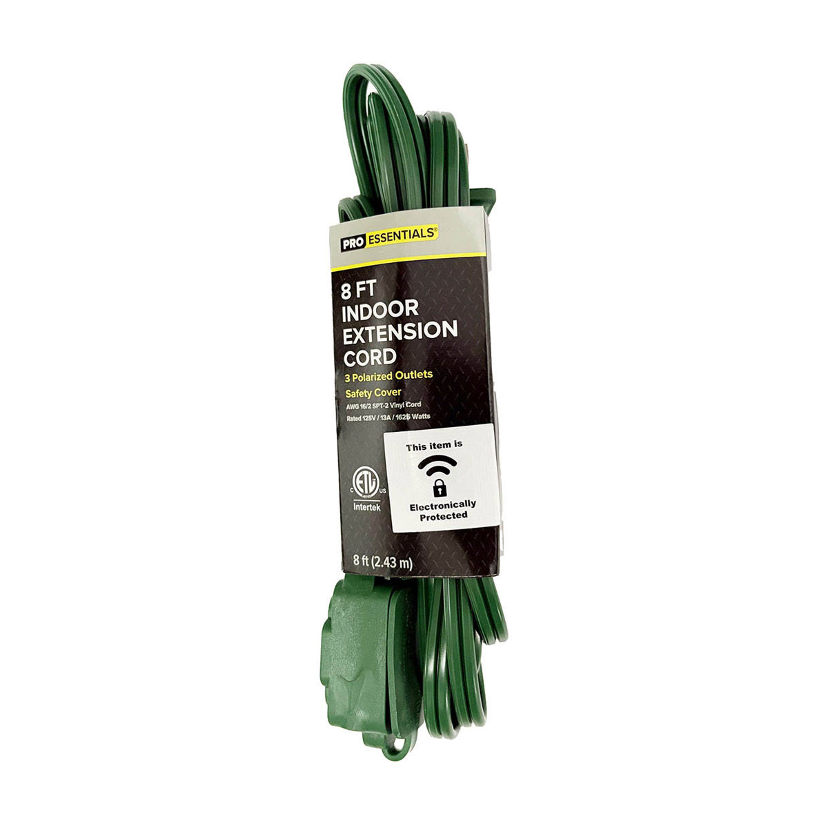 Pro Essentials Fall Green 3-Outlet Indoor Extension Cord, 8 ft