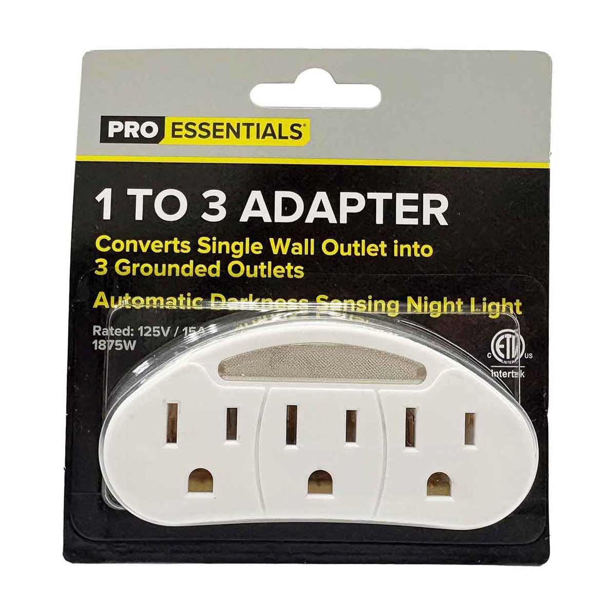 Pro Essentials Fall 1-to-3 Outlet Power Adaptor