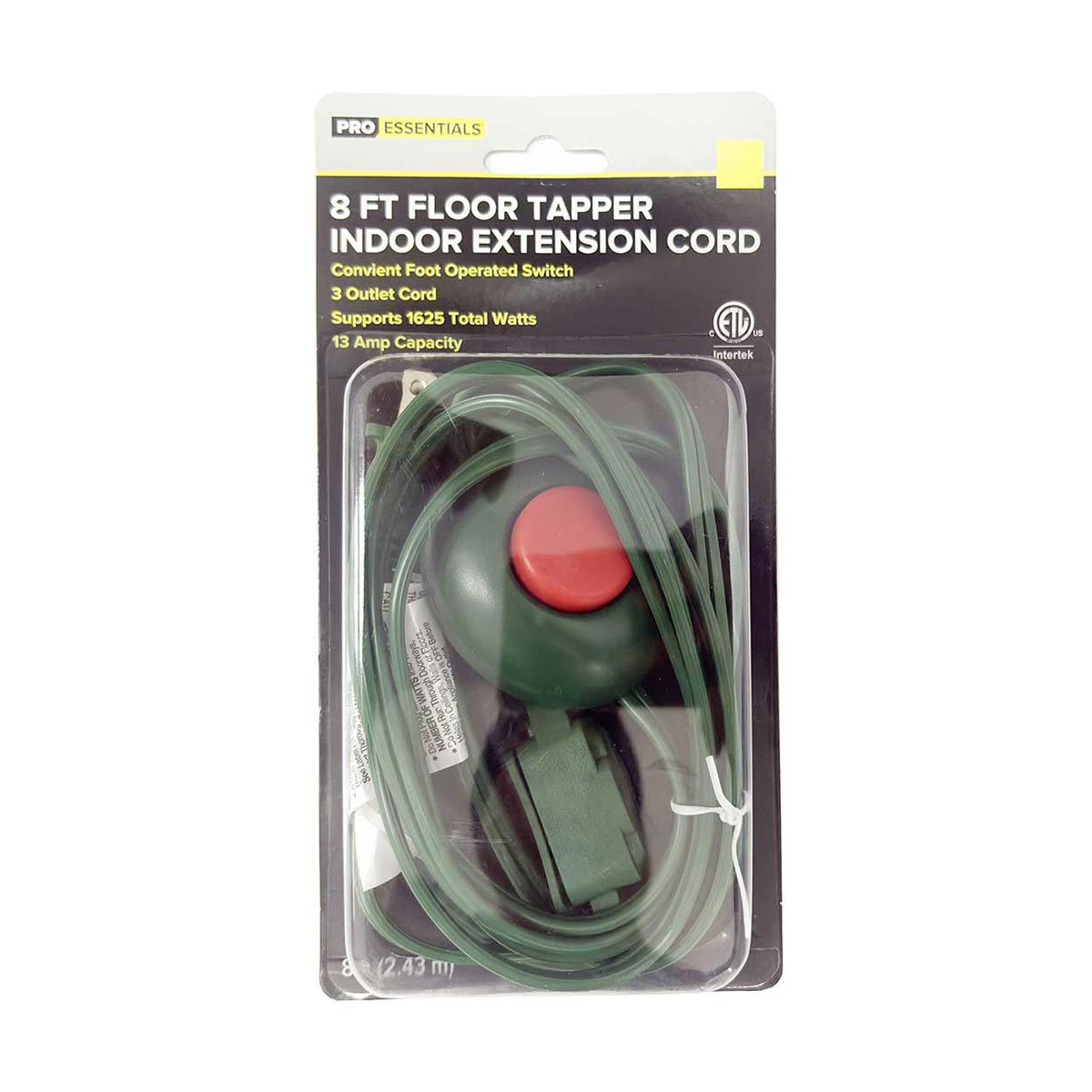 Pro Essentials Fall Indoor Extension Cord with Floor Tapper, 8 ft