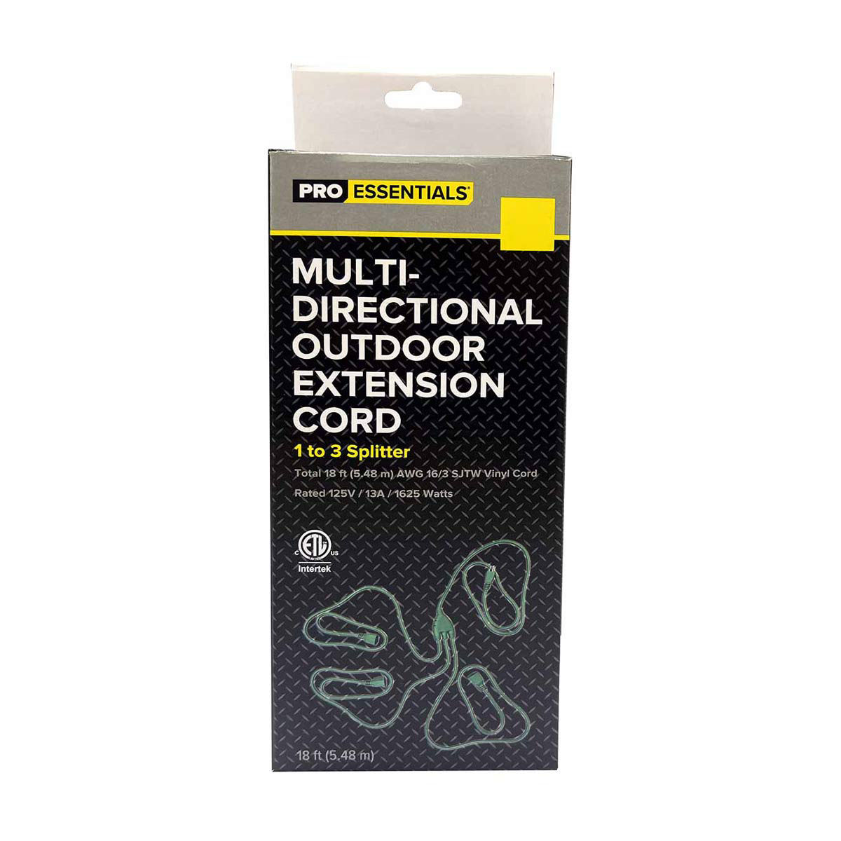 Pro Essentials Fall Multi-Directional Outdoor Extension Cord, 18 ft