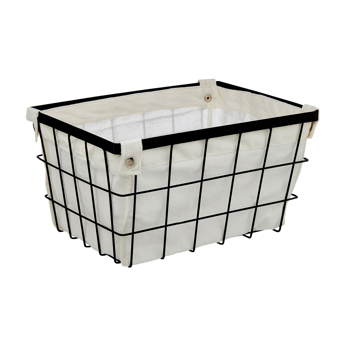 Fall Fabric Lined Gray Storage Basket, Small