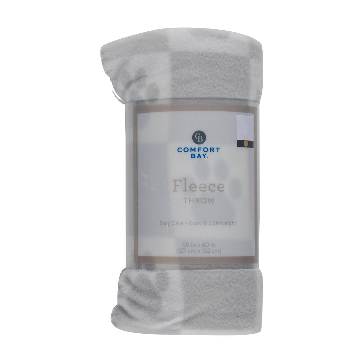 Comfort Bay Gray Paw Print Fleece Throw Blanket, 50x60 in
