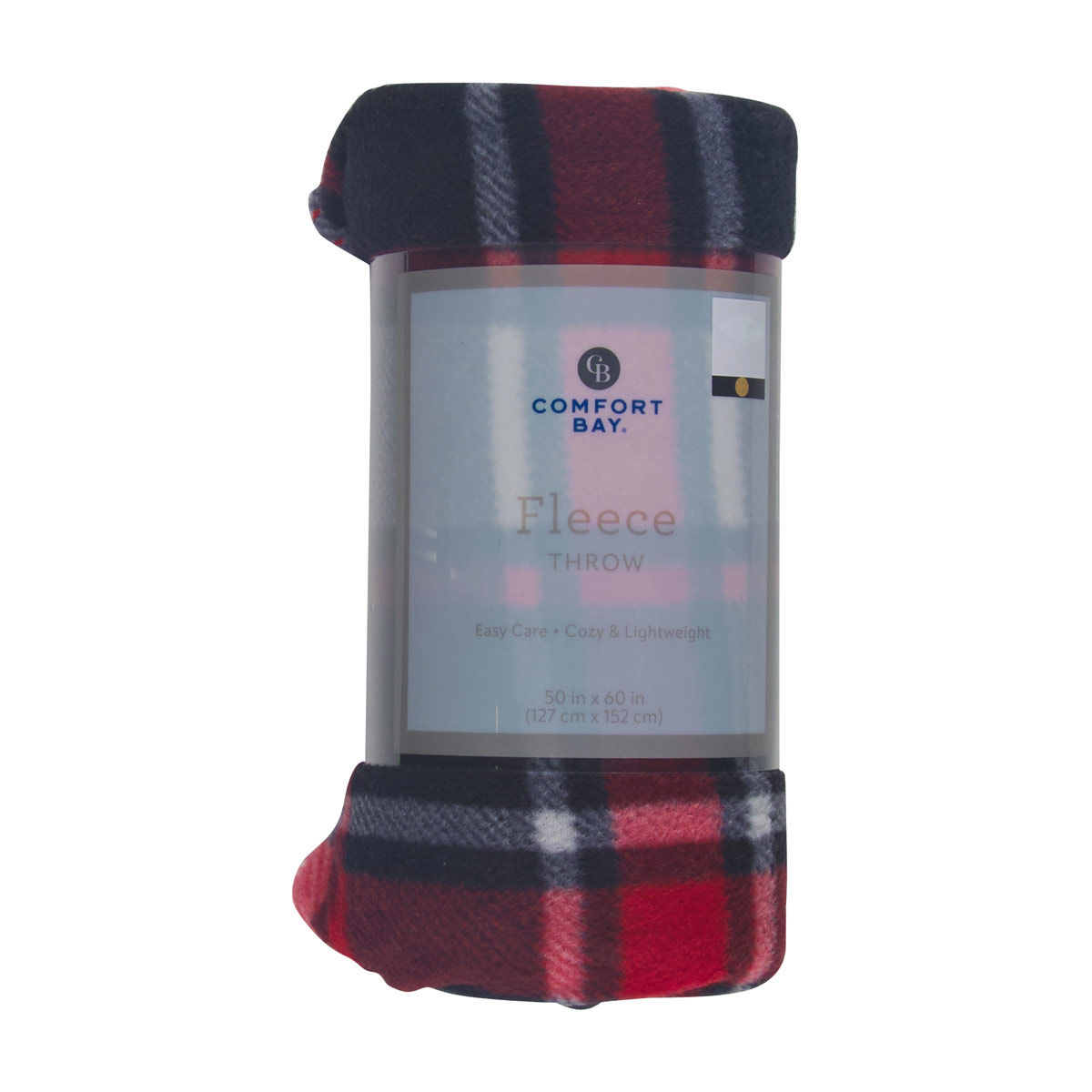 Comfort Bay Fall/Winter Dark Red & Black Plaid Fleece Throw Blanket, 50x60 in