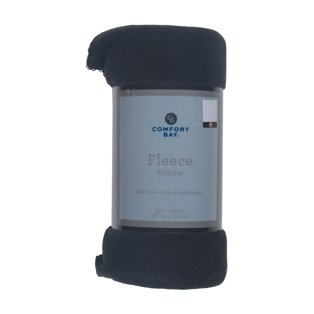 Comfort Bay Solid Black Fleece Throw Blanket, 50x60 in