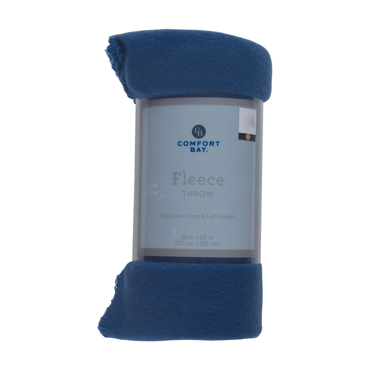 Comfort Bay Solid Navy Fleece Throw Blanket, 50x60 in
