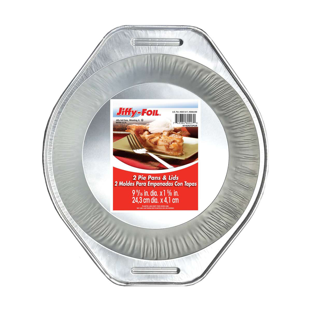 Jiffy-Foil Christmas Aluminum Pie Pans with Lids, 2 ct