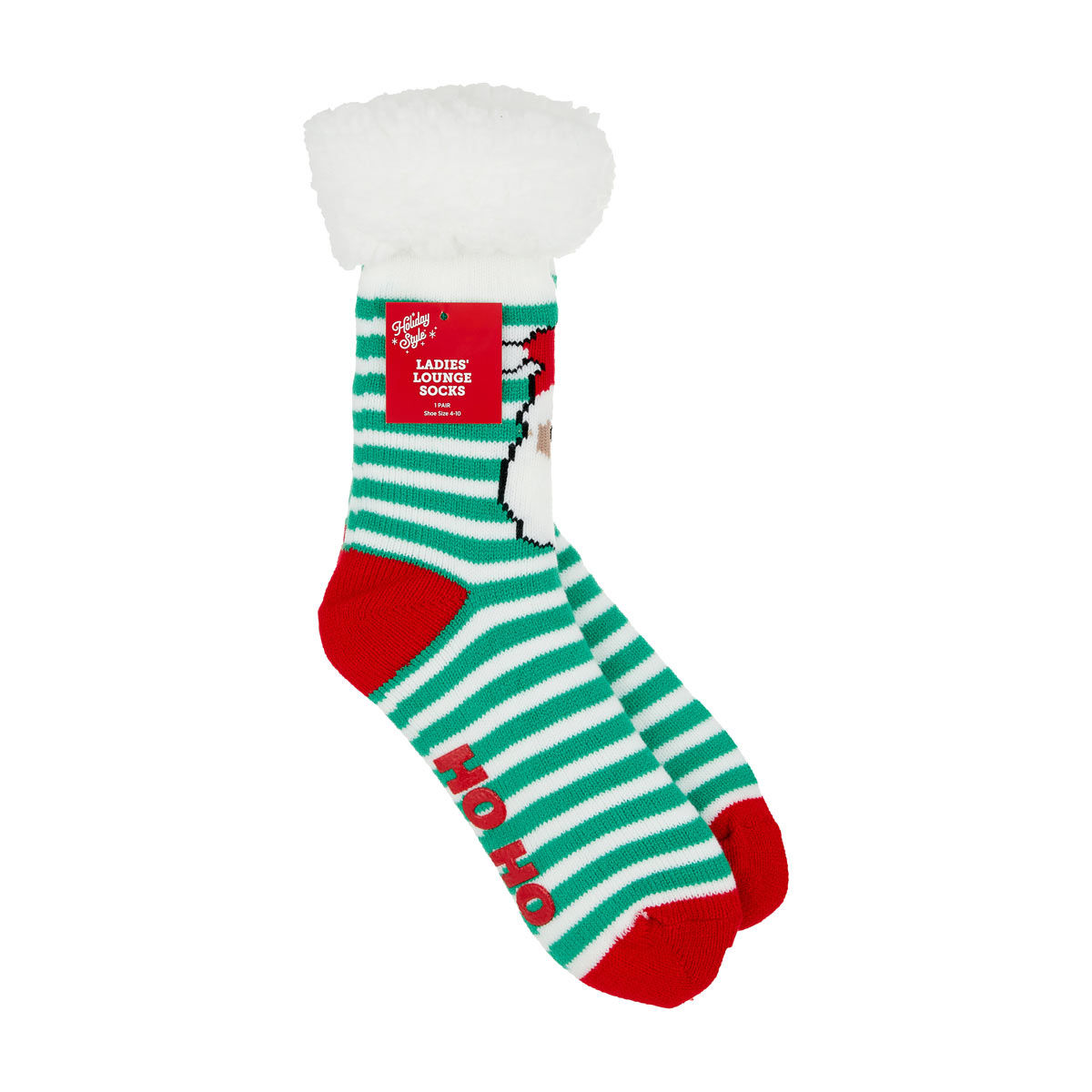 Holiday-Style-Ladies'-Christmas-Striped-Santa-Lounge-Socks