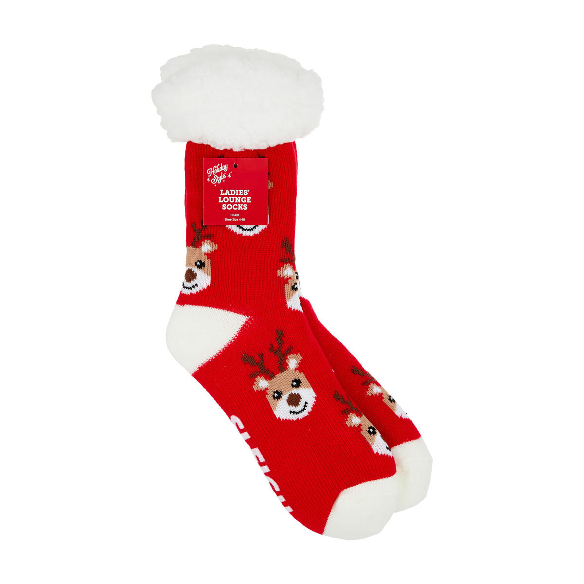 Holiday-Style-Ladies'-Christmas-Reindeer-Lounge-Socks