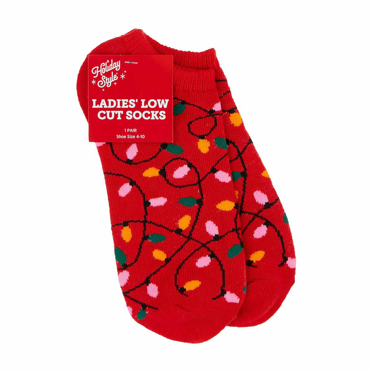 Holiday-Style-Ladies'-String-Lights-Low-Cut-Socks