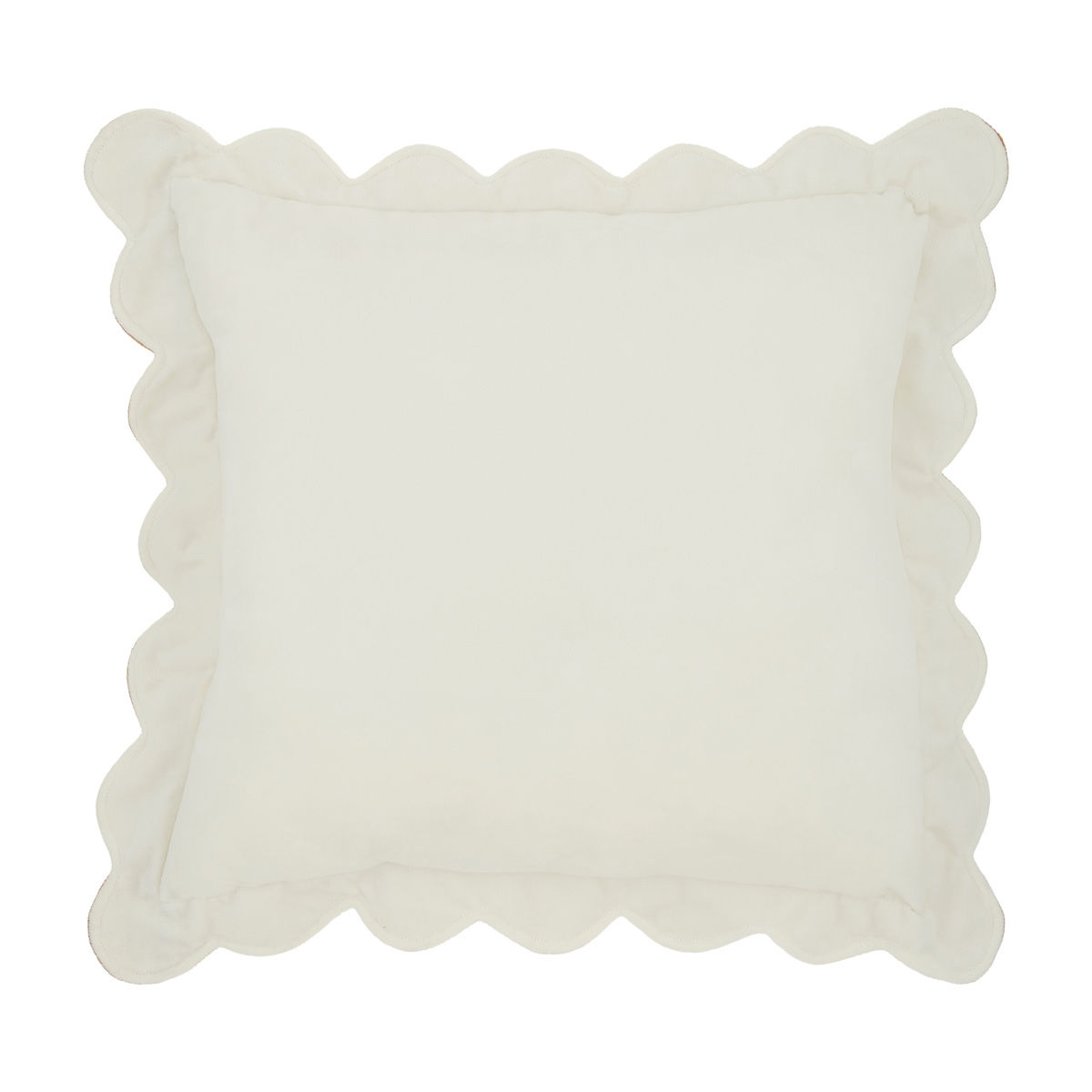 Holly Williams Fall Square Shaped Scalloped Border Pillow, Brown
