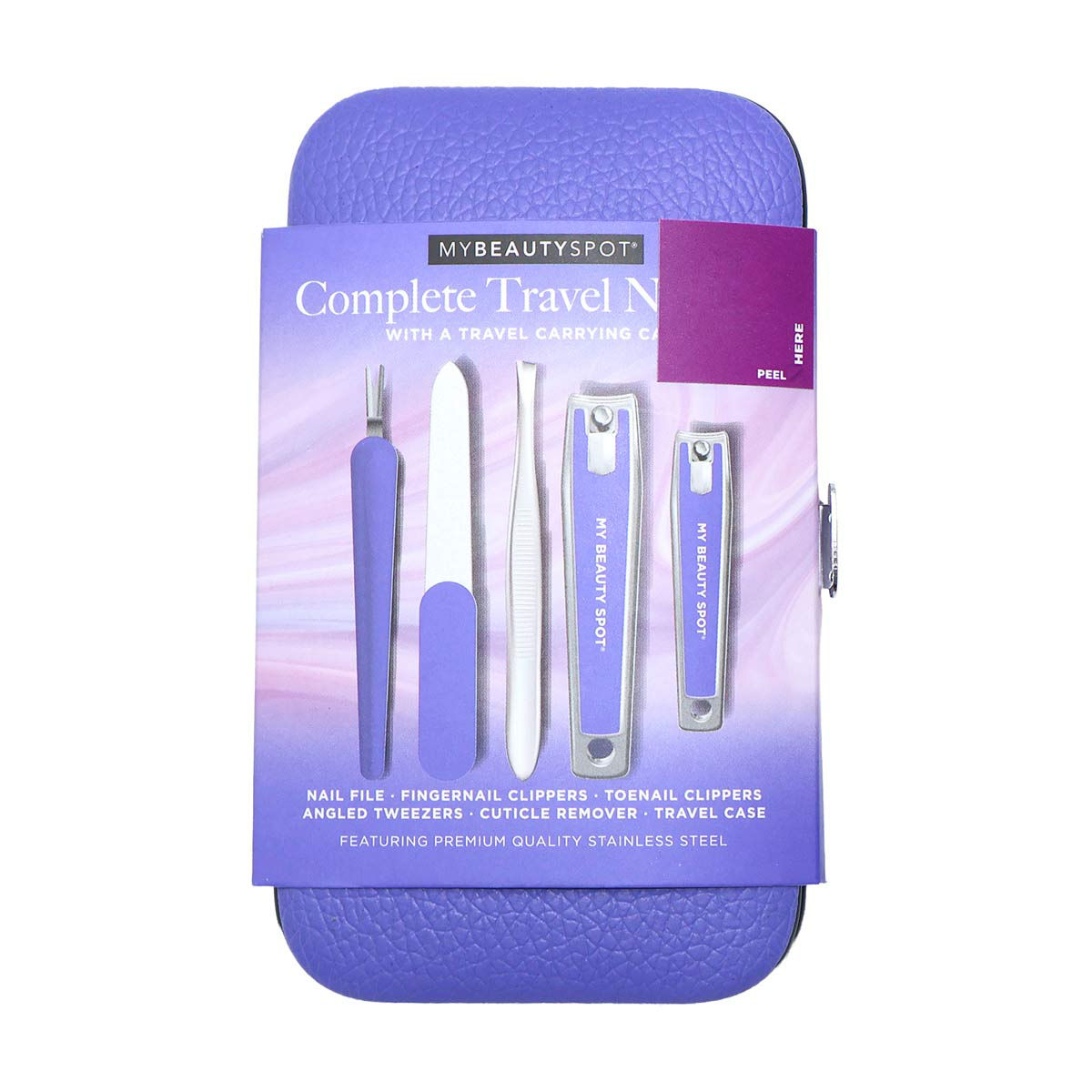 My Beauty Spot Purple Complete Travel Nail Care Kit, 6 pc