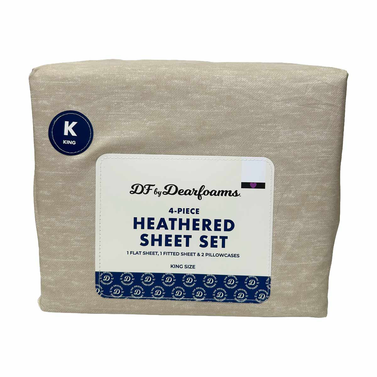 DF by Dearfoams Heathered 4-Piece Sheet Set, King, 4 Assorted Colors
