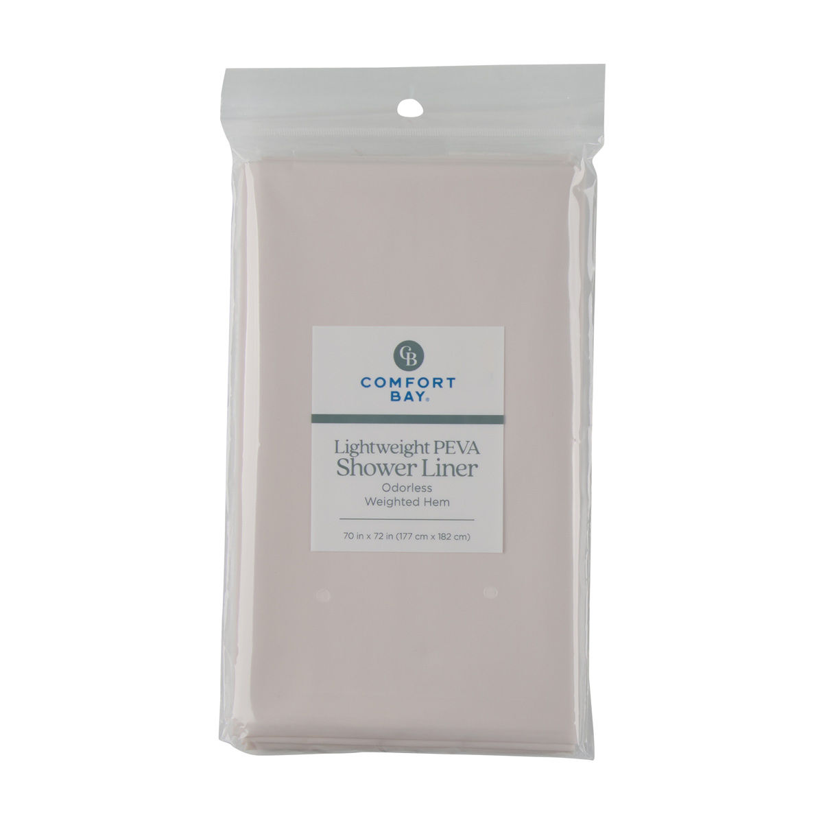 Comfort Bay Sand Lightweight PEVA Shower Curtain Liner, 70x72 in