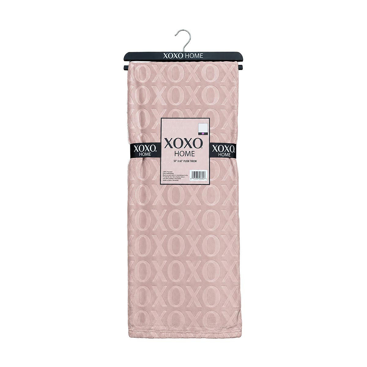 XOXO HOME Valentine’s Day Blush Embossed Plush Throw, 50x60 in