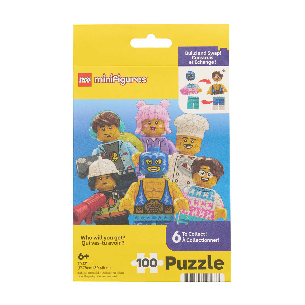 LEGO Minifigures 100-Piece Puzzle, 7x12 in