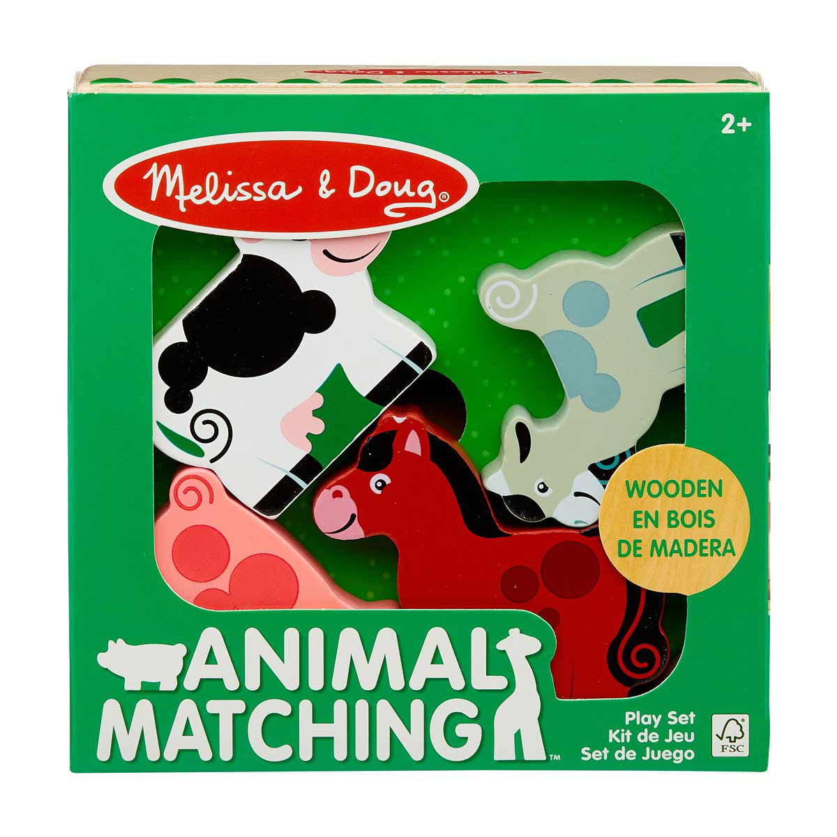 Melissa & Doug Holiday Farm Wooden Animal Matching Play Set, 4 Pieces